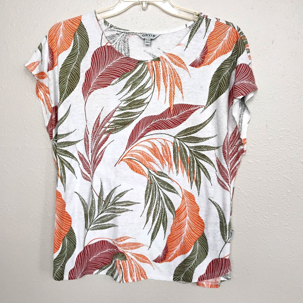 Orvis T-Shirt Linen Blend Top ~ Plus Size XXL